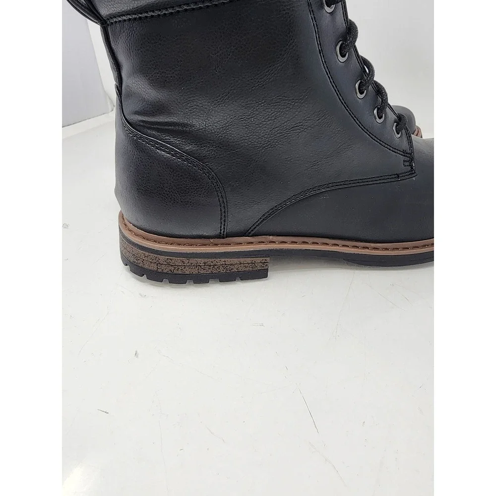Goodfellow & Co Mens Black Lace Up Memory Foam Boots‎ Size 13 Ankle Lug Sole New